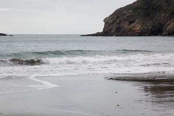 Ocean waves on a rocky shore