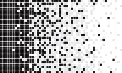 Abstract pattern of geometric shapes, black and white squares. Vector graphics on a white background.