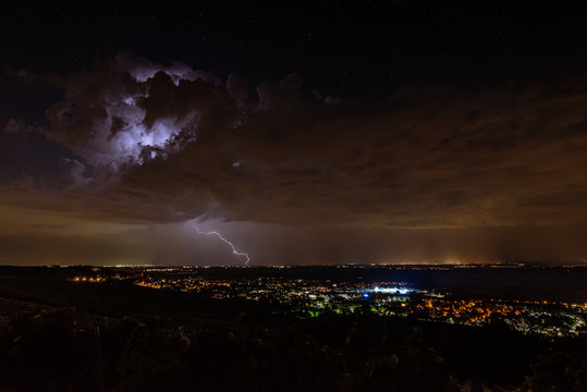 Gewitter &uuml;ber dem Rhein-Main-Gebiet