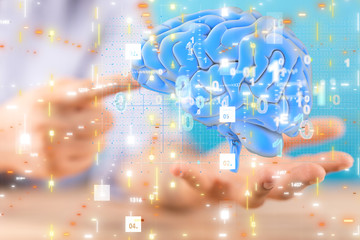 science AI smart brain artificial system network digital