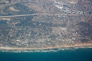 Fototapeta premium Landscape from above with a city