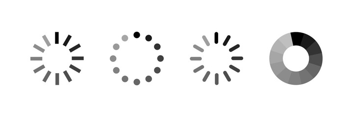 Loading icons. Set of loading icon on white background .Load bar vector illustration . Downloading  process .