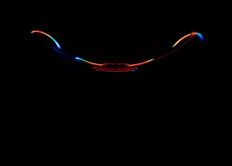 joystick silhouette colorful light painting 