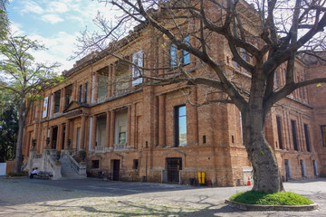 external view of building facade of State Pinacoteca in Sao Paulo, Brazil