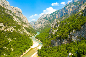 Verdon Gorge, Provence, France. View on the river Verdon from the top of the verdon Gorges. France