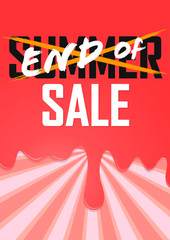 End of Summer Sale, poster design template, vector illustration