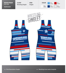 Singlet vector template. Wrestling tricot design template