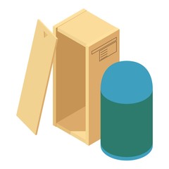 Different packaging icon. Isometric illustration of different packaging vector icon for web