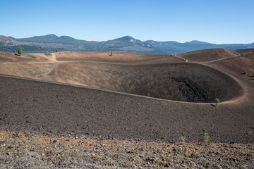 Fototapeta na wymiar Landscape view of the top of the Cinder Cone in Lassen Volcanic National Park (California).
