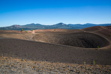 Landscape view of the top of the Cinder Cone in Lassen Volcanic National Park (California).