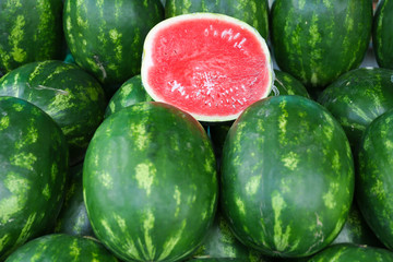 background of watermelons in the market