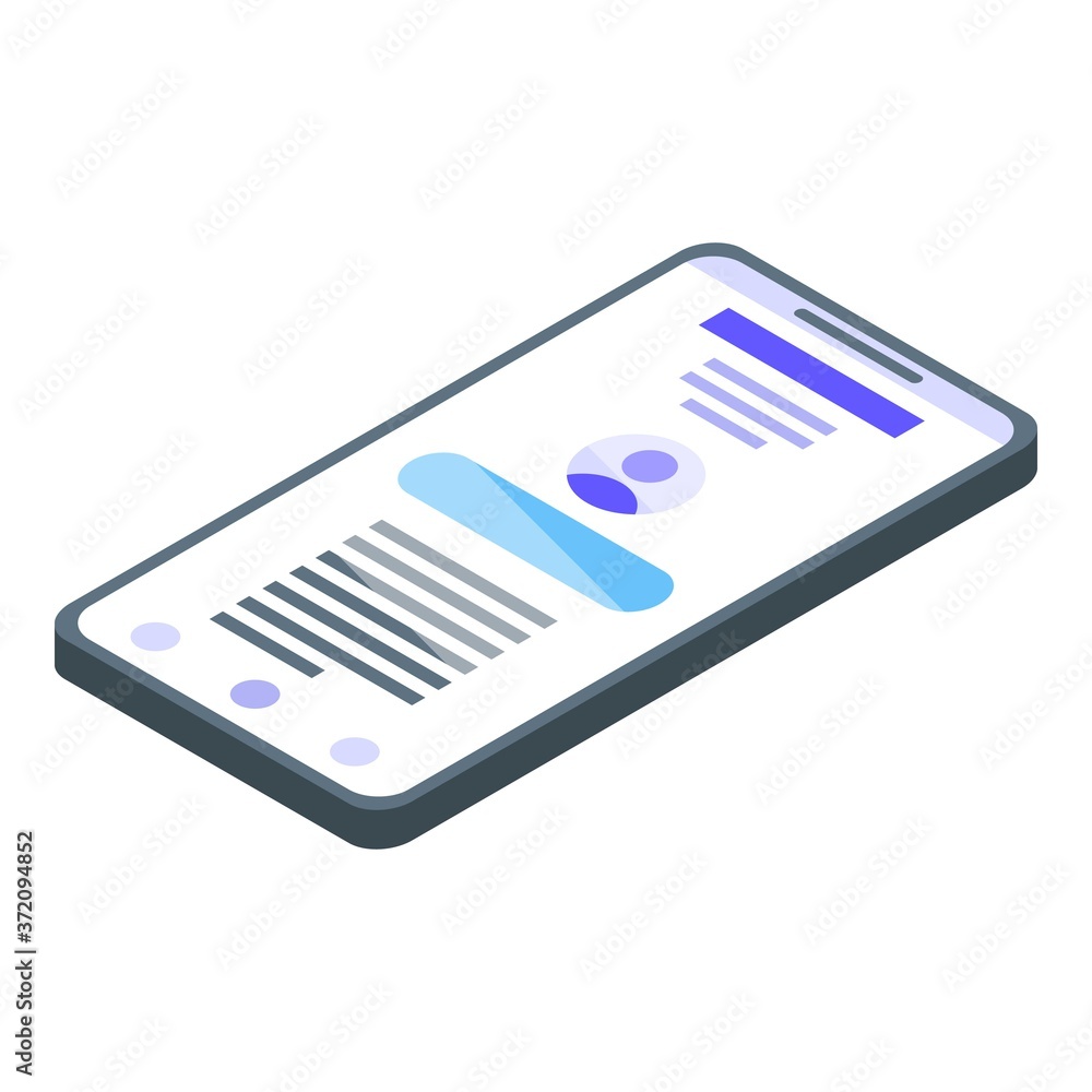 Poster subsidy smartphone icon. isometric of subsidy smartphone vector icon for web design isolated on whit
