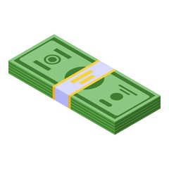 Cash money pack icon. Isometric of cash money pack vector icon for web design isolated on white background
