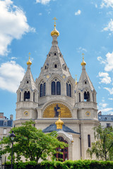 Saint Alexander Nevsky Cathedral in Paris, Fance. It is a Russian Orthodox cathedral church located...