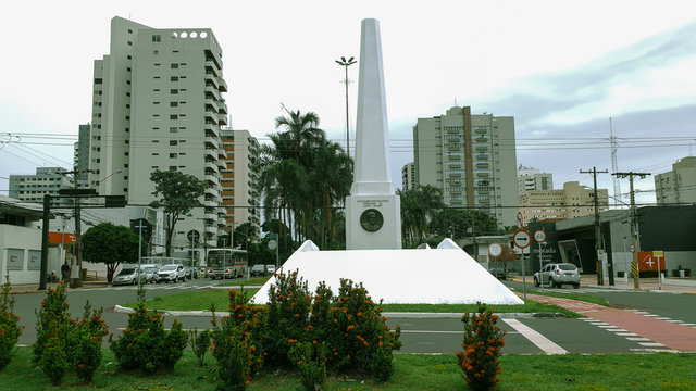 Campo Grande, MS, Brazil - In 1933 the obelisk was built in memory of the city's founder, Jos&eacute; Antonio Pereira