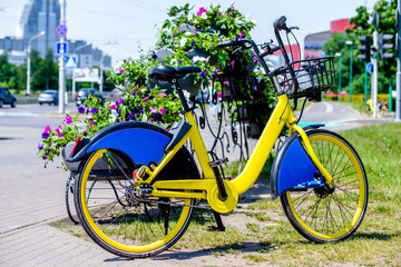 Fototapeta na wymiar Bike for Bicycle-sharing is in the city 