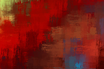 Background with crossed wild brush strokes. Colorful and vibrant illustration. Painted art. Creative abstract painting.