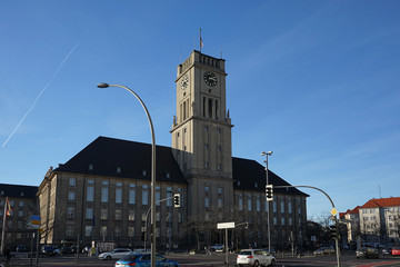 Obraz premium Berlin, Germany_31, January 2019_Winter View of Schöneberg city hall.