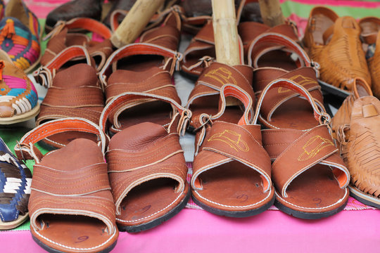 Handmade Leather And Fur Sandals Shoes