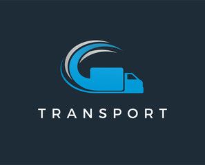 minimal transport logo template - vector illustration
