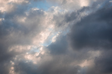 clouds and sunrays in summer 