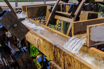 菱野の三連水車（夏）　福岡県朝倉市　Triple Waterwheel (summer) Fukuoka-ken Asakura-gun