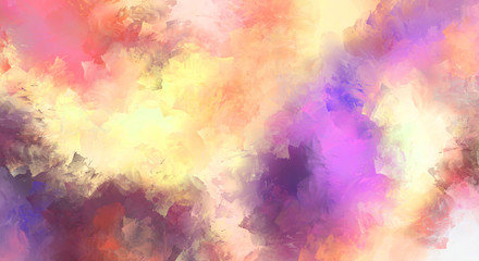 Abstract background of colorful brush strokes. Brushed vibrant wallpaper. Painted artistic creation. Unique and creative illustration.