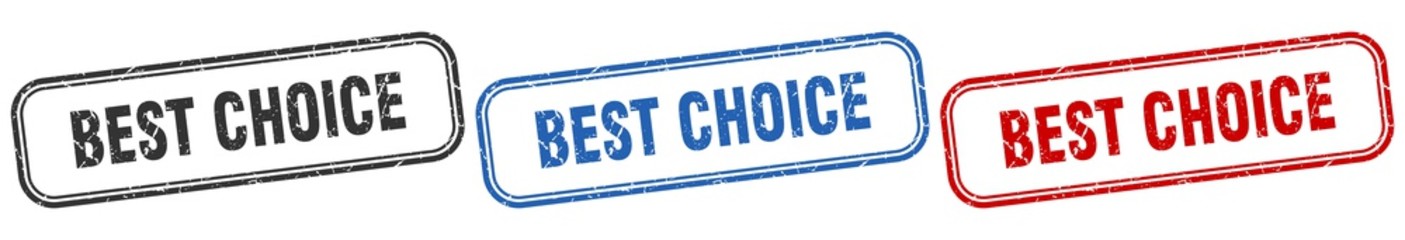 best choice square isolated sign set. best choice stamp