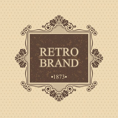 Retro Brand Monogram design elements, Calligraphic graceful template, Elegant line art logo, Business sign for Royalty, Boutique, Cafe, Hotel, Heraldic, Jewelry, Wine