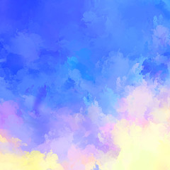 Wall art. Unique and creative illustration. Brush stroked painting. Abstract background of colorful brush strokes. Brushed vibrant wallpaper. Painted artistic creation.