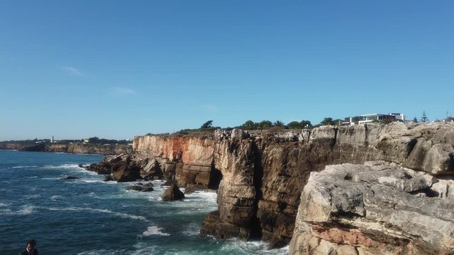 Boca do Inferno. Cliffs in Cascais, coastal village in Estoril near of Lisbon, Portugal. Europe