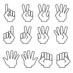 Obraz premium 手指アイコン 数字