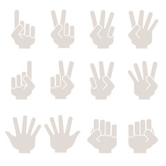 手指アイコン　数字　線無し