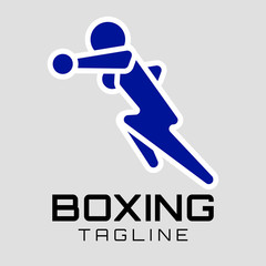 Boxing club, competitions logo. Martial arts of logo design concept