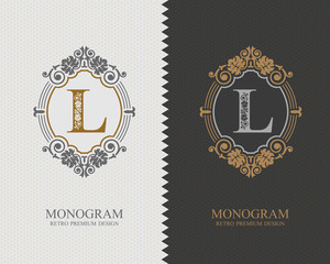 Letter emblem L template, Monogram design elements, Calligraphic graceful template, Elegant line art logo, Business sign for Royalty, Boutique, Cafe, Hotel, Heraldic, Jewelry, Wine