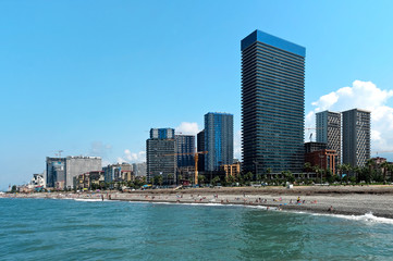 Fototapeta na wymiar Batumi seaside cityscape in Georgia
