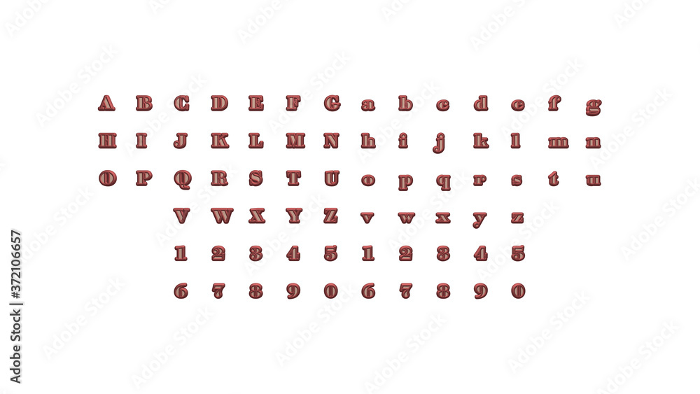 Poster written by individual letters on the wall by 3d rendering using a white background and casting shado