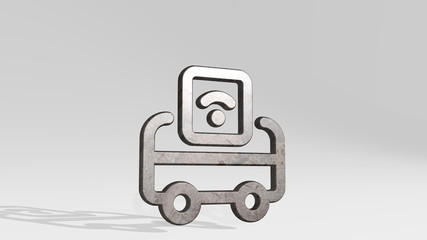 beacon remote vehicle 3D icon standing on the floor, 3D illustration for lighthouse and coast