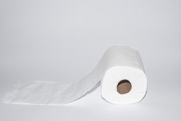 Toilet paper on the white background