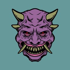 purple demon head