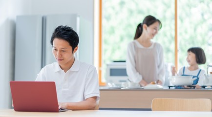 アジア人　親子　ポートレート