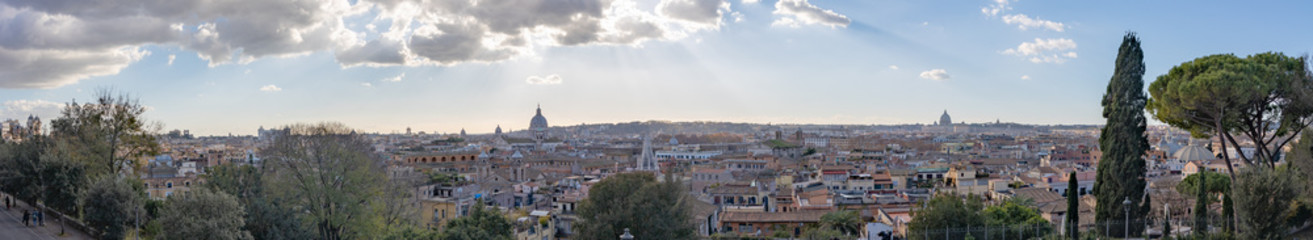 Fototapeta na wymiar Panoramic view over Rome, Italy