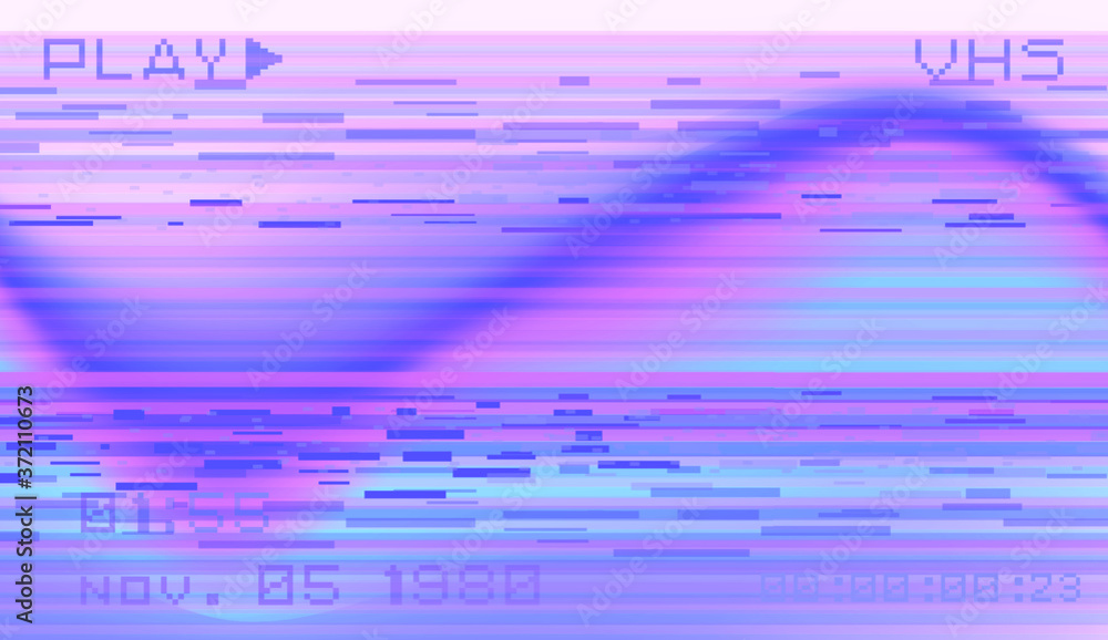 Poster Abstract pixelated background with flickers and datamoshing effect. Vaporwave and cyberpunk style aesthetics.