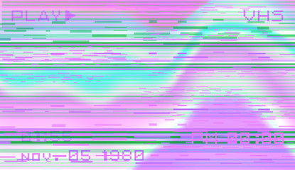 Abstract pixelated background with flickers and datamoshing effect. Vaporwave and cyberpunk style aesthetics.