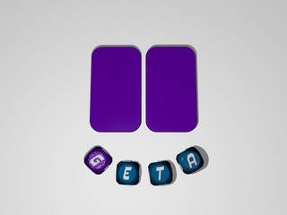 GETA text around the 3D icon, 3D illustration