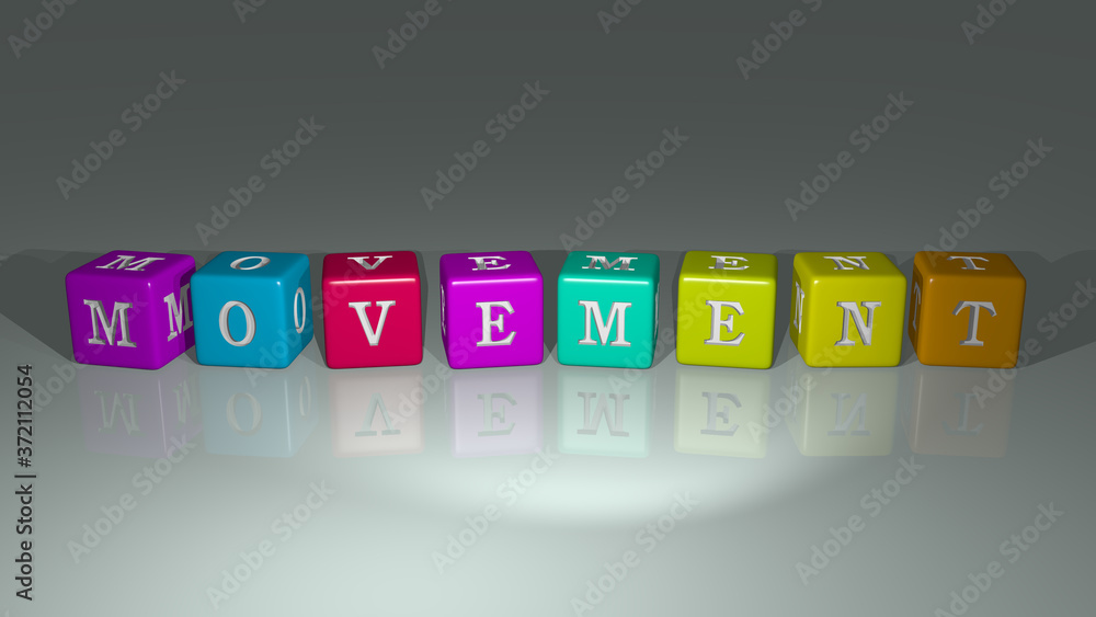 Poster movement combined by dice letters and color crossing for the related meanings of the concept for bac