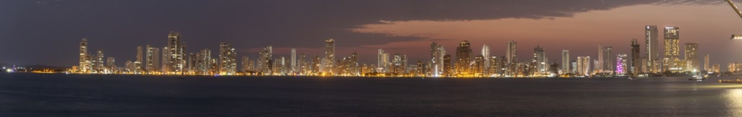 Fototapeta na wymiar Panoramic view of the new town of Cartagena, Columbia