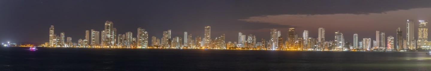 Fototapeta na wymiar Panoramic view of the new town of Cartagena, Columbia
