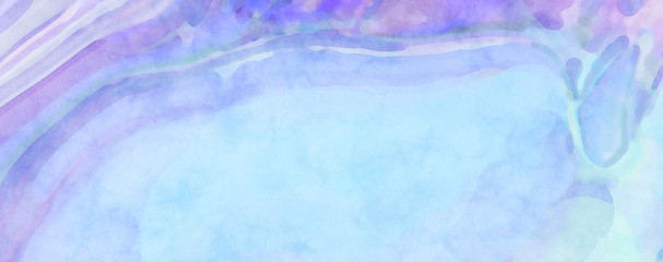 Fototapeta premium Watercolor abstract painting with pastel colors. Soft color painted illustration of calming composition for poster, wall art, banner, card, book cover or packaging. Modern brush strokes painting.