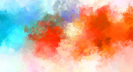Fototapeta premium Creative abstract painting. Background with artistic brush strokes. Colorful and vibrant illustration. Painted art.